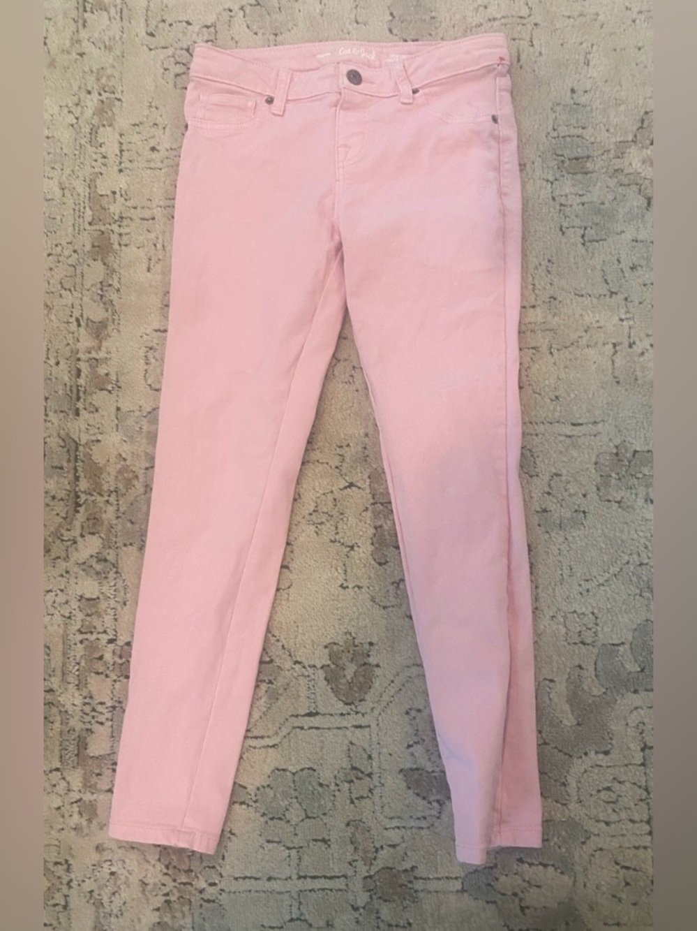 Cat & Jack Girls Pink Straight Leg Jeggings Preppy Size 12